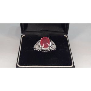 Men's Genuine Ruby Sterling Silver 925 Size 11.75 Ring